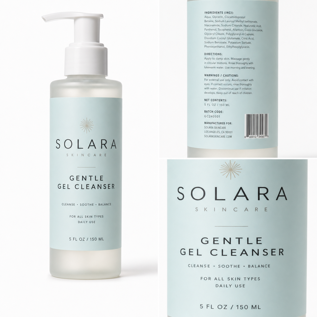 GENTLE GEL CLEANSER — Label detail