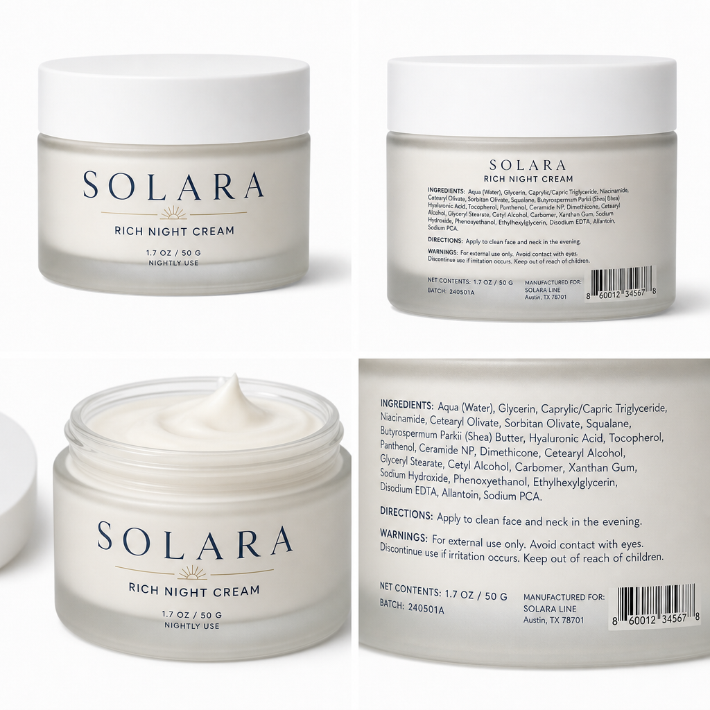 RICH NIGHT CREAM — Label detail